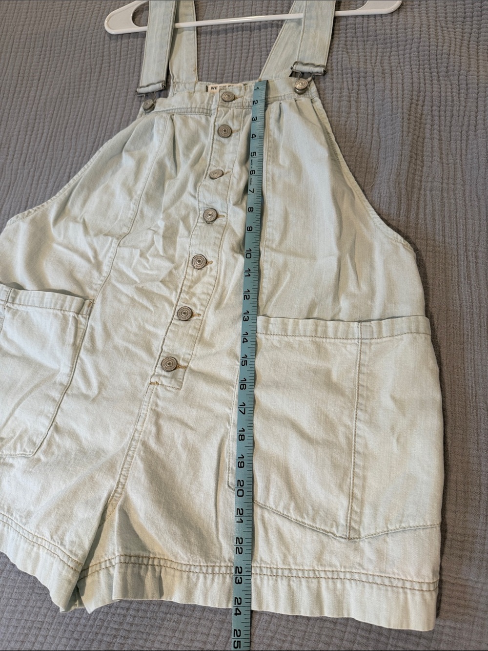 We The Free Light Wash Denim Overall Romper - Pale Blue - Picture 6 of 6